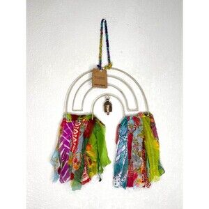 NEW Matr Boomie Wind Chimes Fair Trade Swapna Upcycled Sari Dream Bell Rainbow